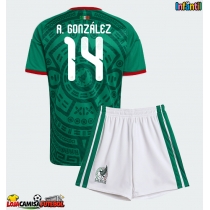 Camisa de Futebol México Armando Gonzalez #14 Equipamento Principal Infantil Mundo 2026 Manga Curta (+ Calças curtas)